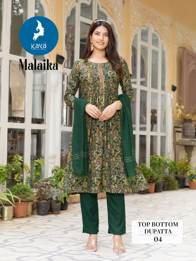 Malaika By Kaya Capsule Foil Printed Kurti With Bottom Dupatta Wholesalers In Delhi